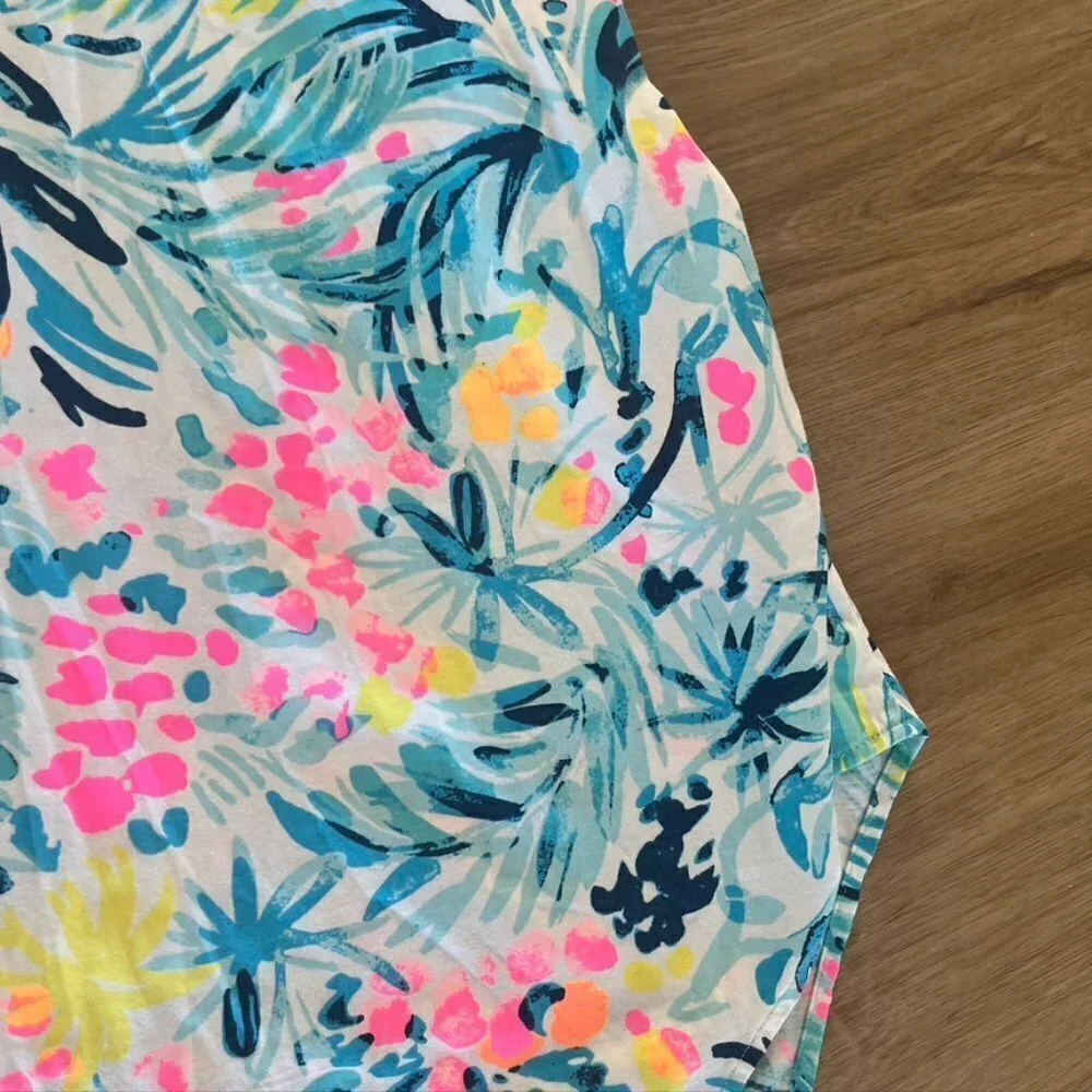 LILLY PULITZER Melle Trapeze Dress Serene Blue Tippy Top Racerback cotton XXS - Picture 5 of 12